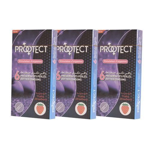 3 boîtes de 6 préservatifs parfum fraise