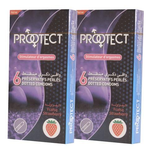 2 boîtes de 6 préservatifs fraise à protection élevée
