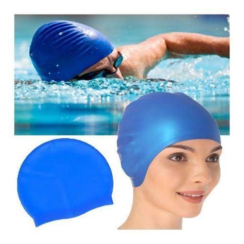 Bonnet de natation en silicone pour hommes et femmes, imperméable, en caoutchouc.