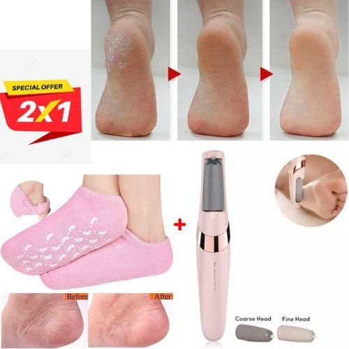 Pack Soin Pieds - Lime Électrique Rechargeable + Chaussettes Spa Gel