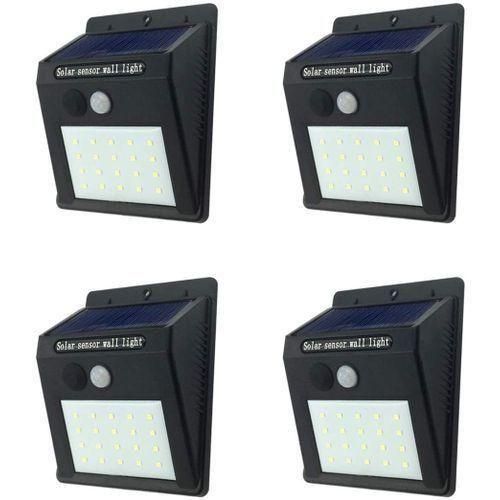 Solar Light Pack de 4 lampe solaire 20 led Lampe Extérieur Lumières Pour Jardin, Etapes, Terrasse, Cour, Allée, Clôture