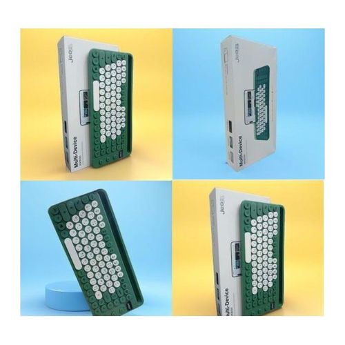 Clavier Rechargeable Wkb100 Sans Fil 2.4ghz + Double Bluetooth 90 Touches + Multimedia Avec Support Téléphones Et Tablettes