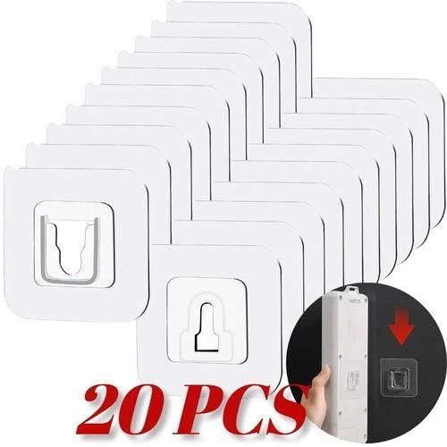 Ensemble de 20 Crochets Muraux Double Face pour la Cuisine et la Salle de Bains