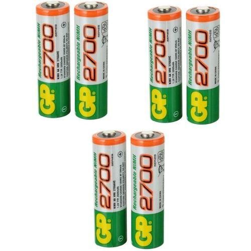 6 pcs/lote AA GP originale batterie rechargeable 2700 mah / GP 2700 GP batteries piles 1.2v