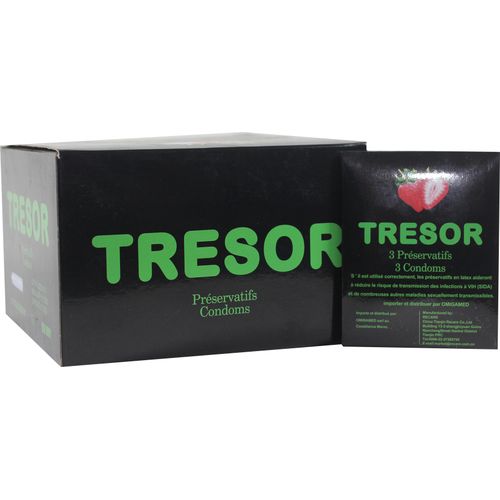 Tresor Pack Économique 144 Préservatifs TRESOR - Parfum Fraise - Lubrifiés