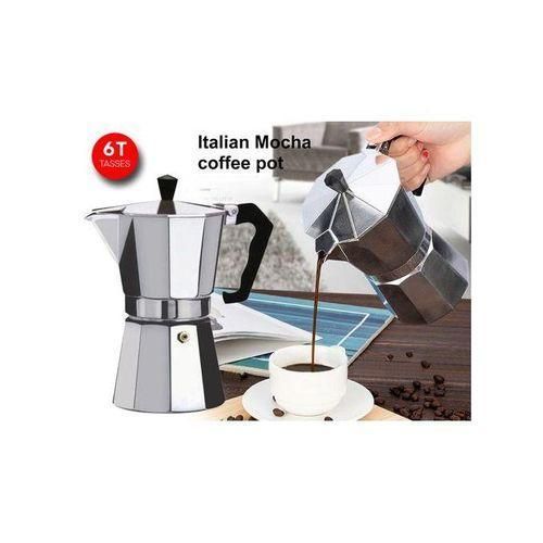 Cafetière Italienne Expresso en Alu de Haute Qualité Finition Polie Moka 6 Tasses