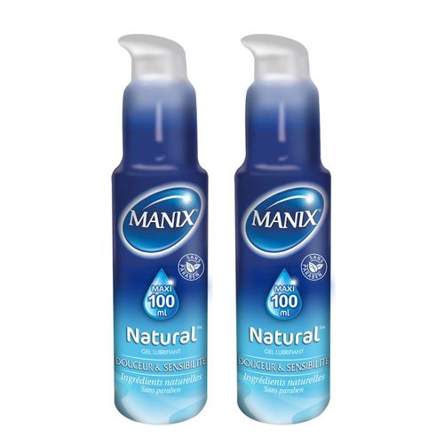 Pack de 2 Gel Lubrifiant Intime Natural, Longue Durée 3 Fois Plus Efficace 100 ml