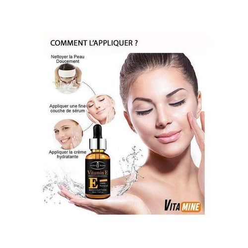 Sérum Visage Anti-âge Vitamine E 100% Naturel Halal Blanchissant et Fait Briller
