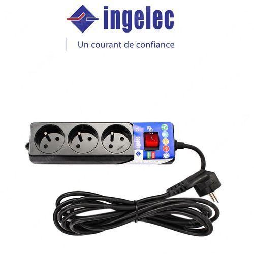 Rallonge / Multiprise électrique NOIR (3 prises+T) avec interrupteur / Bloc 3