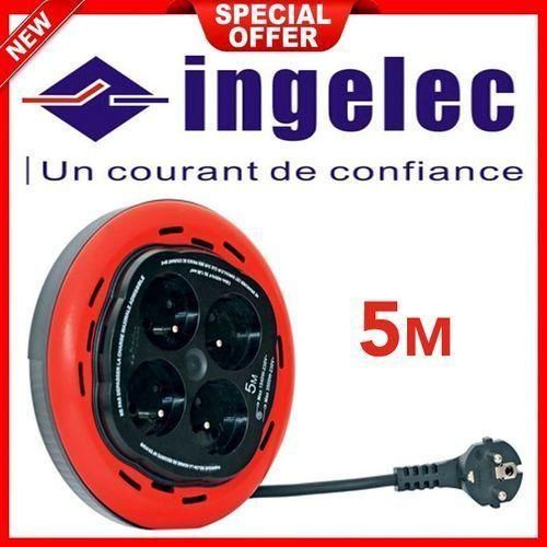 Multiprise - Rallonge - Enrouleur domestique 4 prises 2P+T 5m