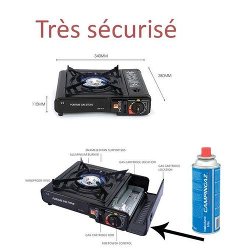 Mini Camping Gas Brûleur de réchaud de camping portatif au gaz butane (Sans bouteille de Gas)