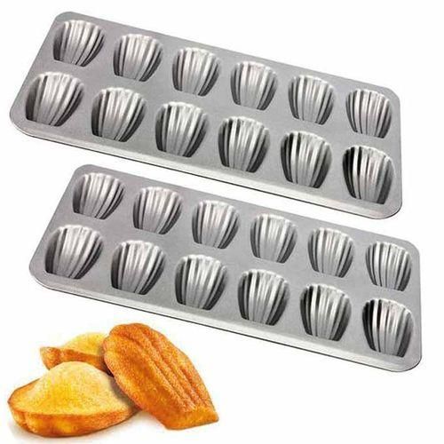 Moules à Madeleines anti-adhésifs, 2 Plaques à 12 madeleines, Cuisson optimale & professionnelle
