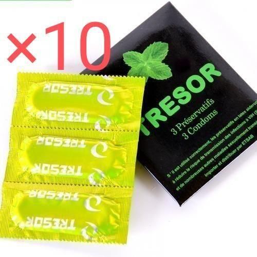 préservatif en pointillé de qualité - 10×3 préservatifs VERT