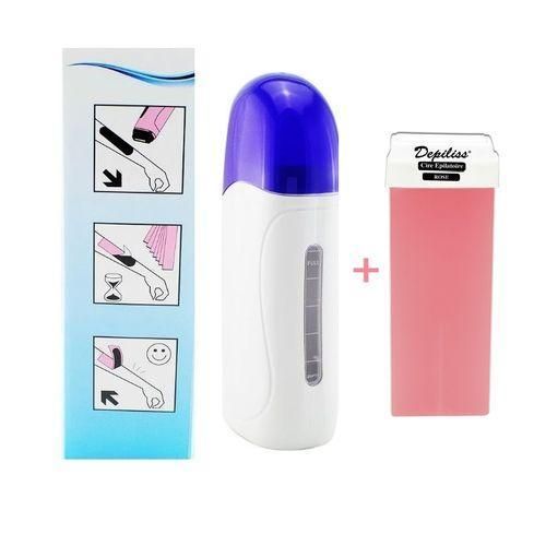 Dépilatoire - Appareil de chauffage de cire à rouleaux + 1 cartouche cire de Rose