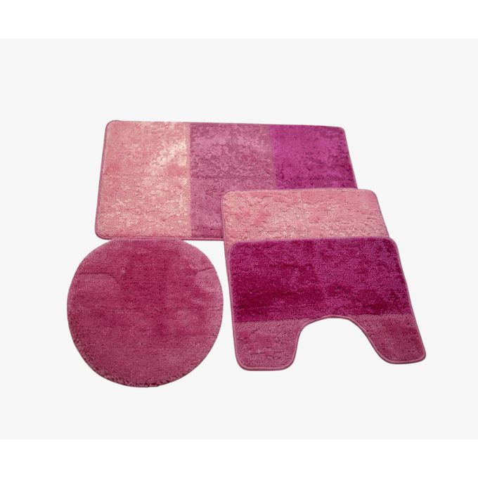 Silver Tapis de Bain 4 Pièces Rose
