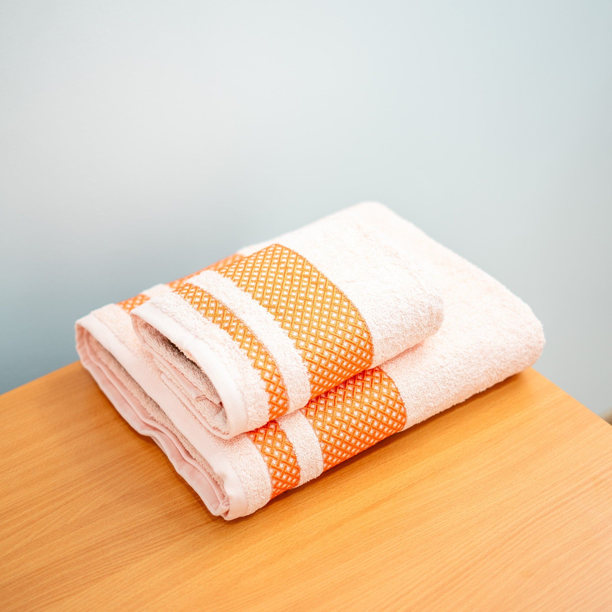 Athena pack 2 piece serviette de bain 100% coton 550GM - saumon