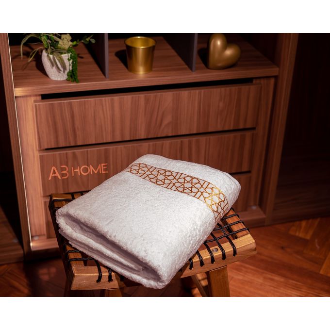 Arabesque gold authentique serviette 100x180 blanc