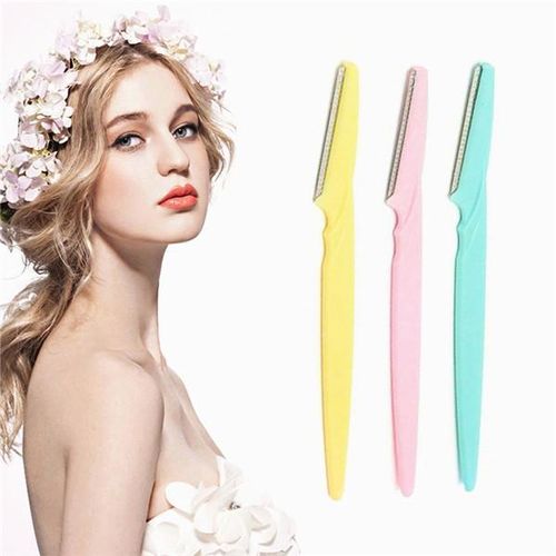 Rasoir Sourcil Épilateur Facial Rasoir de Sourcils Couteau Shaper Rasoir Ciseaux Outils Sourcil Shaper (Couleur Aléatoire)
