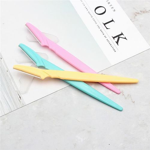 Rasoir Sourcil Épilateur Facial Rasoir de Sourcils Couteau Shaper Rasoir Ciseaux Outils Sourcil Shaper (Couleur Aléatoire)