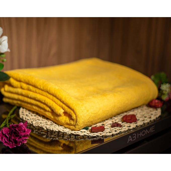 Damas serviette 70x140 jaune