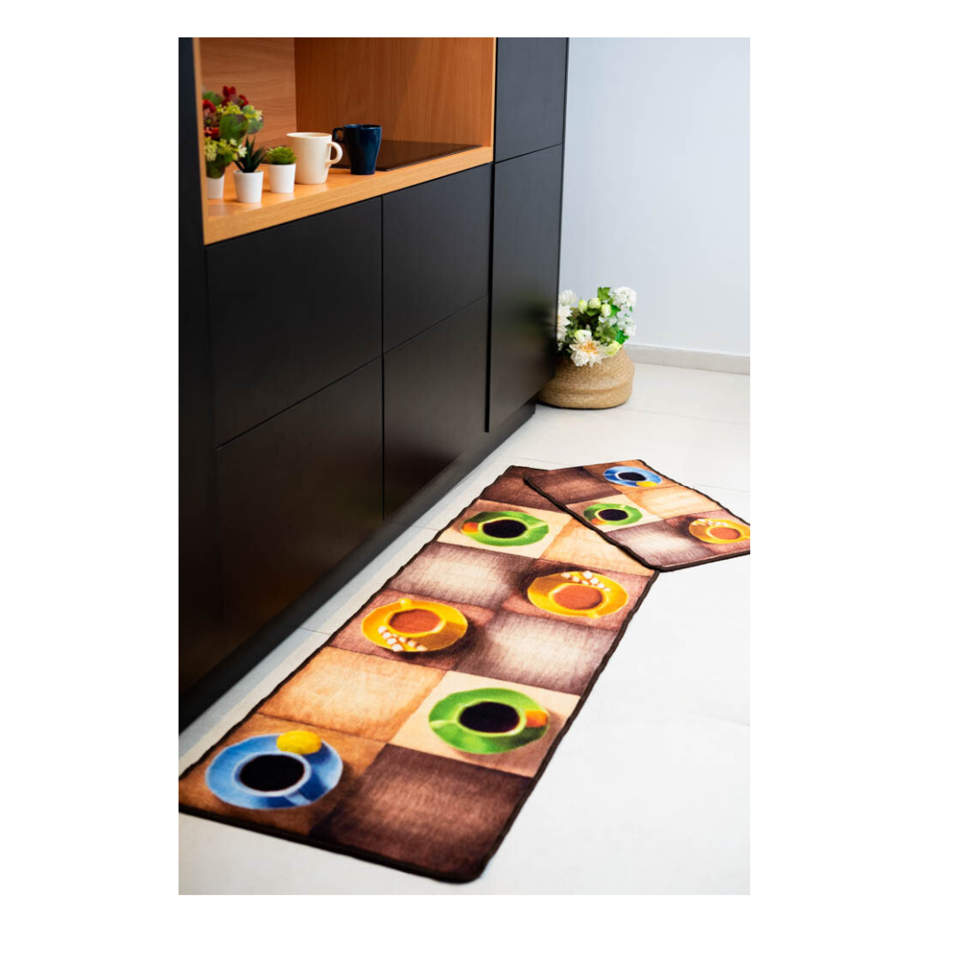 Set de Tapis Cuisine 57x180cm + Tapis 40x70 Multi-Couleur Gratuit