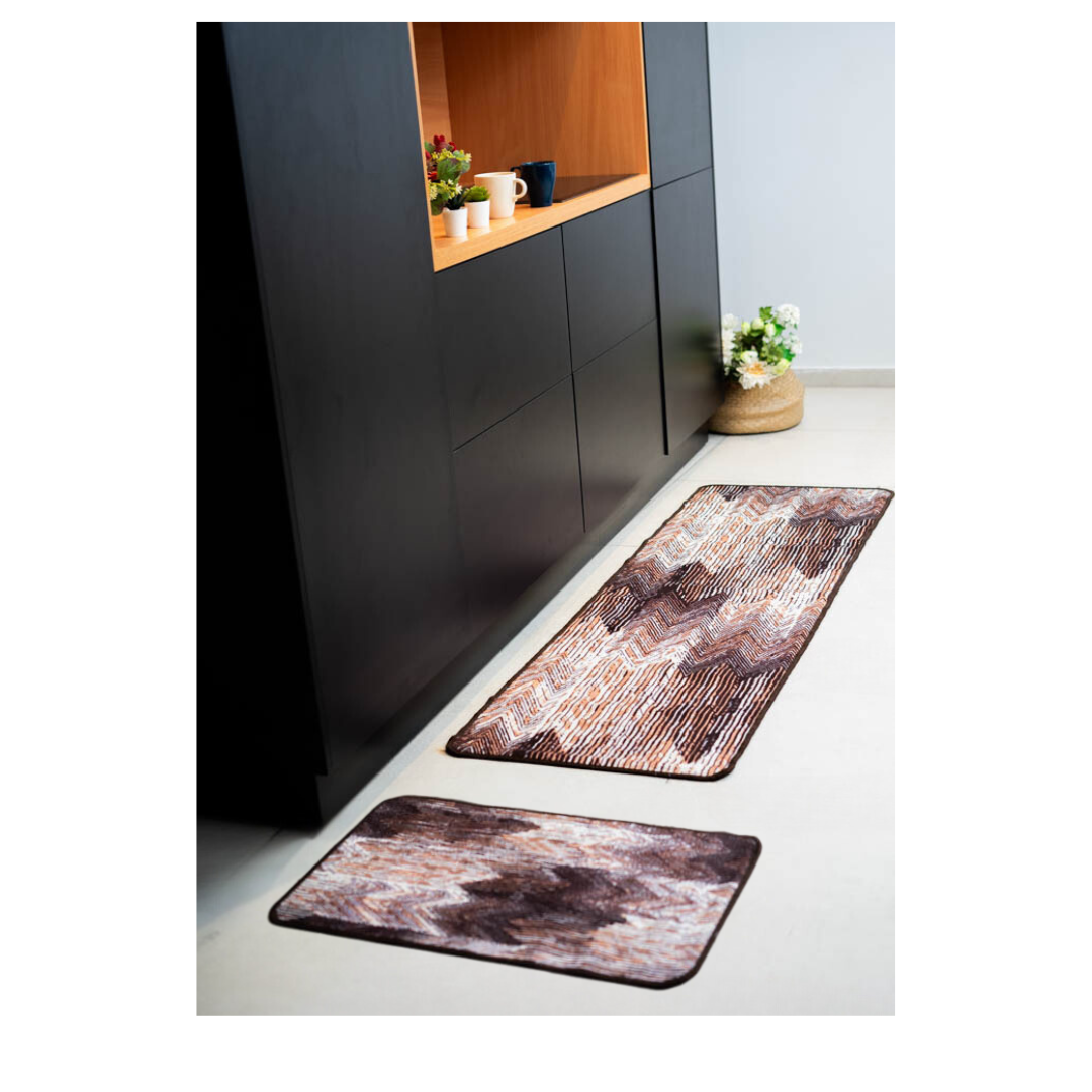 Set De Tapis Cuisine 57x180 Cm + Tapis 40x70 Multi-couleur Gratuit