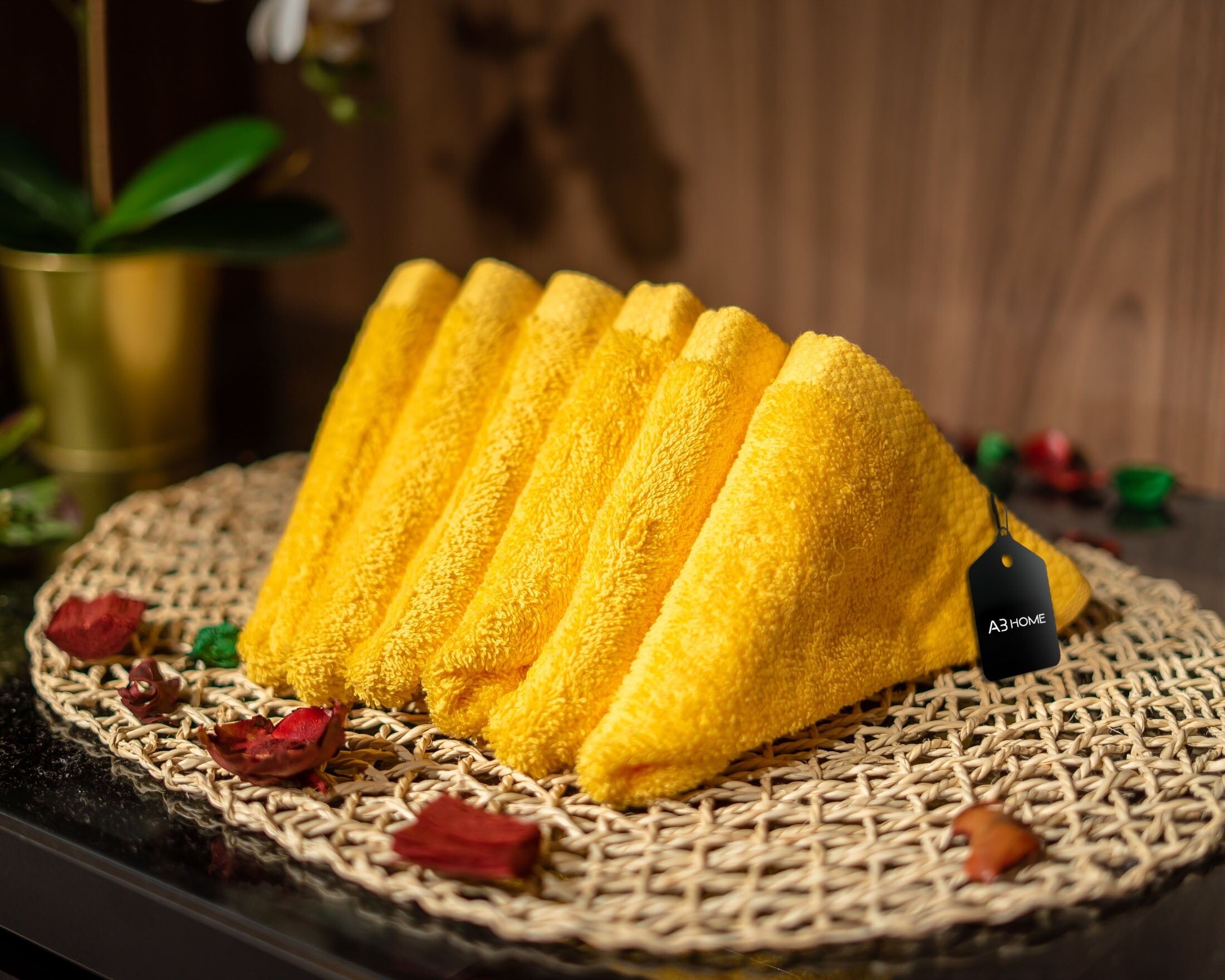 Damas Pack 6 Serviettes 30x30 100% Coton - Jaune