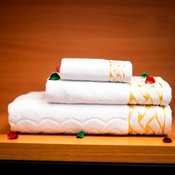 Cassilia G050 Pack 3 Serviettes 100% Coton Blanc