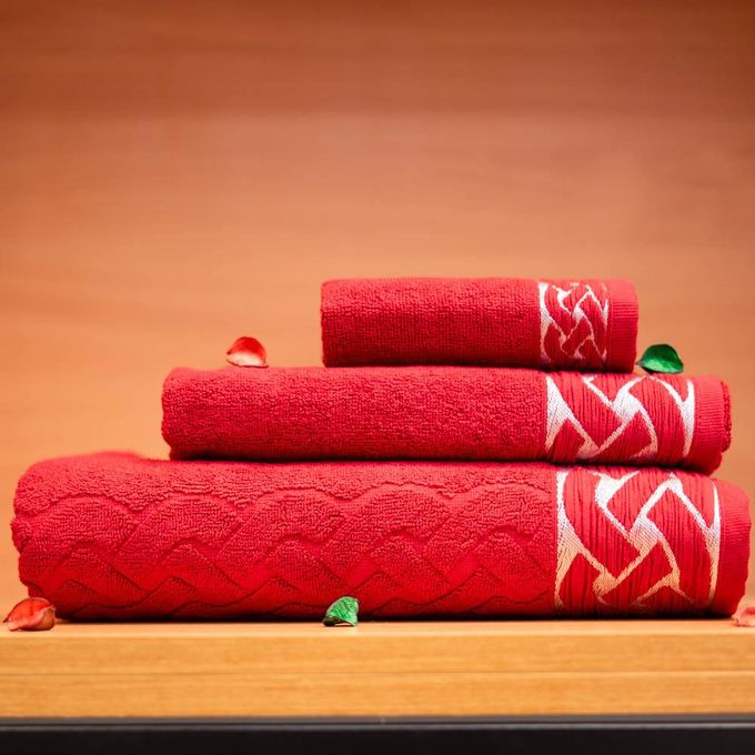 Cassilia G050 Pack 3 Serviettes 100% Coton Bordeau