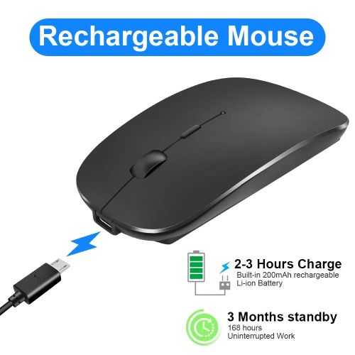 Souris sans fil Rechargeable Bluetooth, ergonomique Mini Usb, 2.4Ghz silencieux thumbnail 2