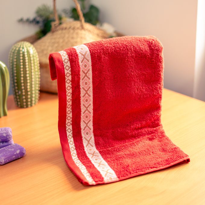 Berbère serviette 50x90 100% coton - Rouge