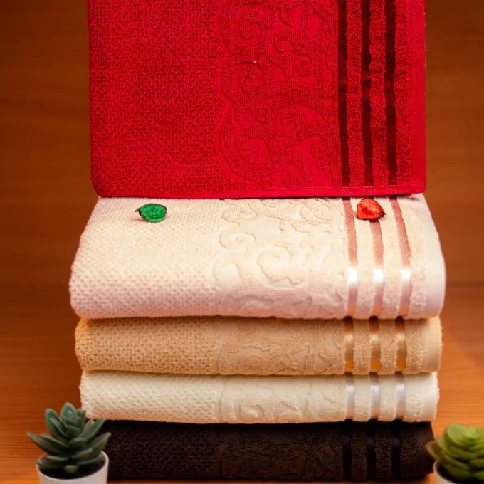 Cassilia pack 5 serviettes 50x85 100% coton multi couleur