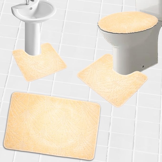Simple Tapis De Bain 4 Pièce - Crème