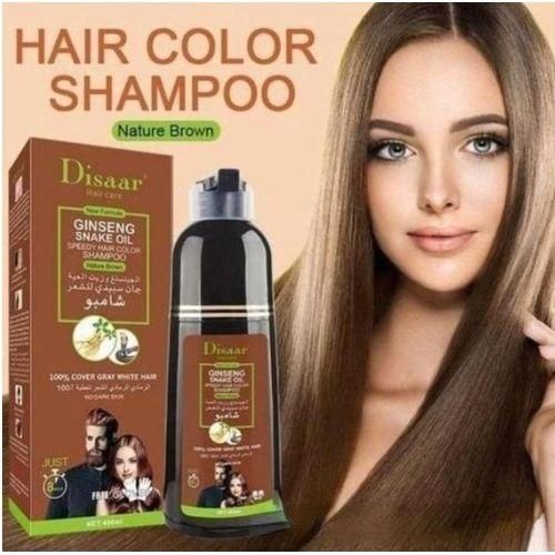 Disaar Shampooing et teinture marron capillaire au collagène à l'huile d'argan