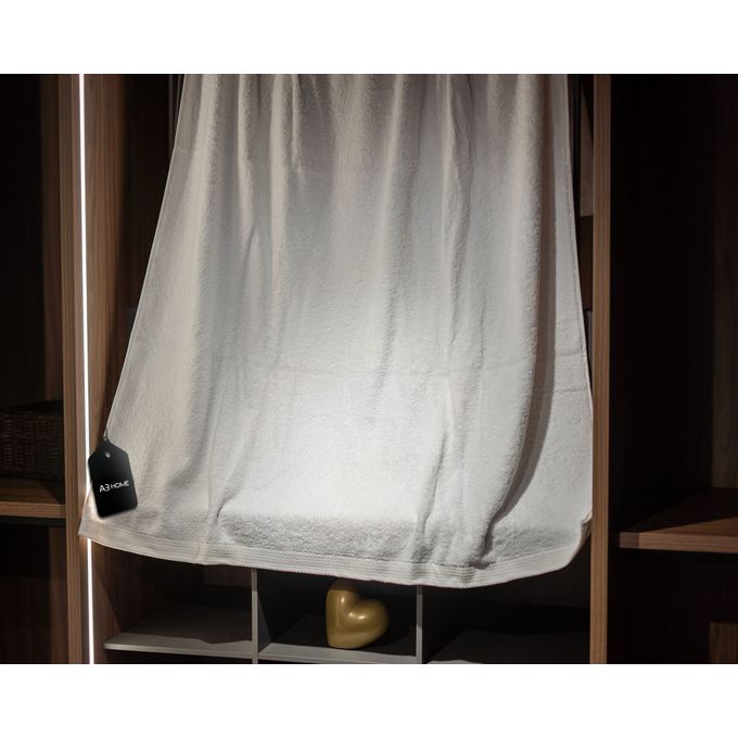 Damas Serviette 100x150 Blanc