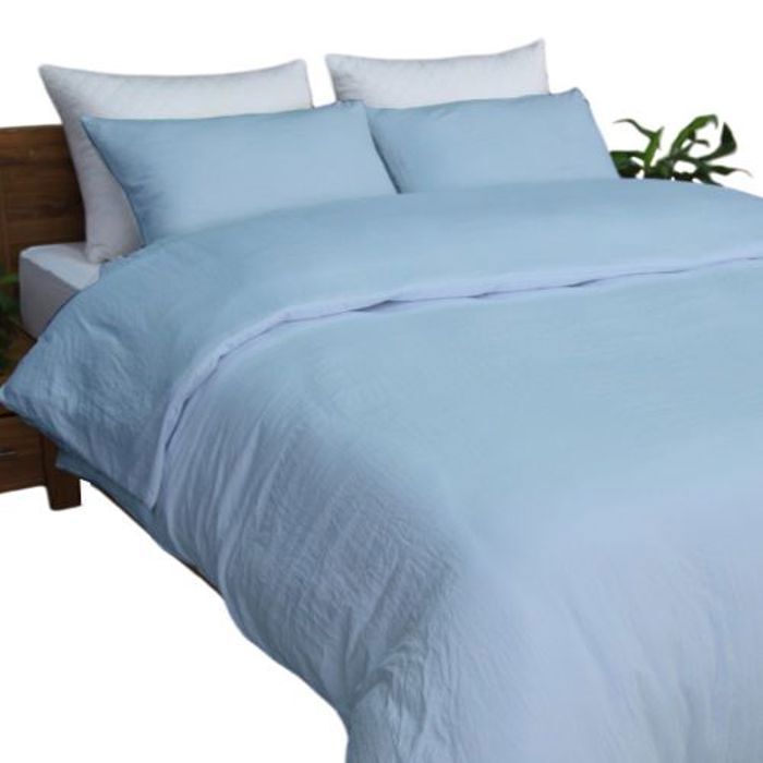 Housse de Couette Bleu Glacier + 2 Taies Or (2places) 240x260 cm // Doux & Antiallérgique thumbnail 2