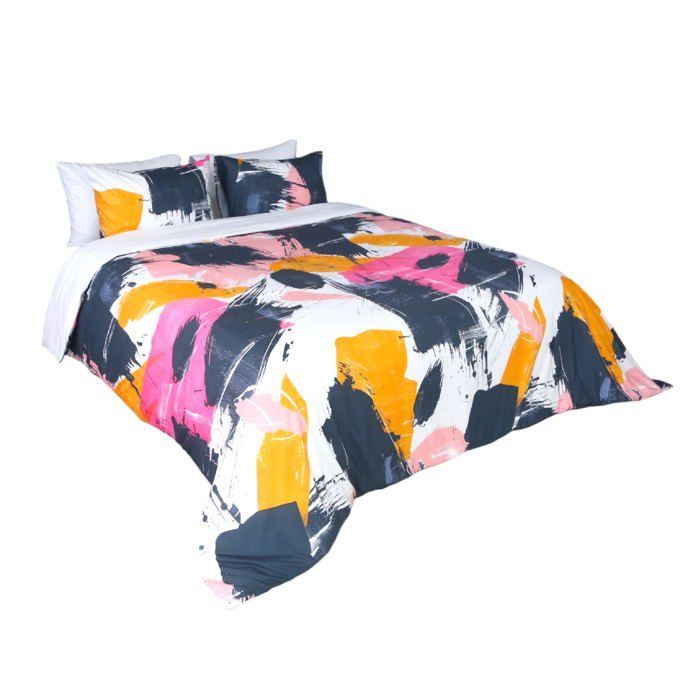 Housse de Couette Palette Dynamique 1 Place (160x220 cm) + 1 Taies d’Oreiller Assortie  // Doux  & Antiallergique thumbnail 1