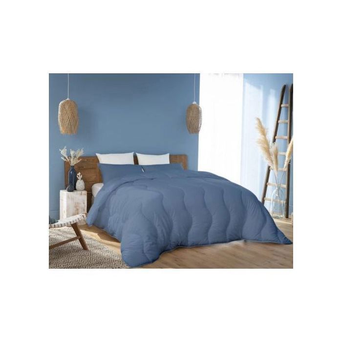 Couette Uni Microfibre Bleu Pétrole  (2Places - 240x260 cm) + 2 Taies d’Oreiller Offerts thumbnail 1