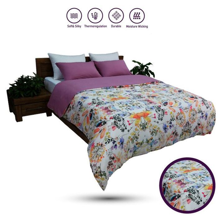 Housse de couette - Grain de Vie - Jardin Secret - Antiallergique - 240x260 cm - 2 taies offertes