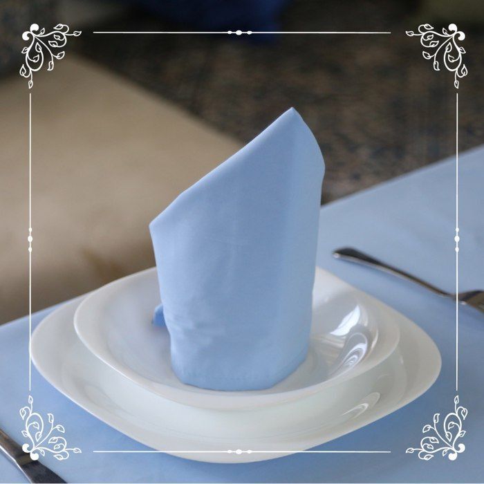 Nappe de Table et Serviettes Anti-tache Assorties - 140x190 cm - Bleu thumbnail 2