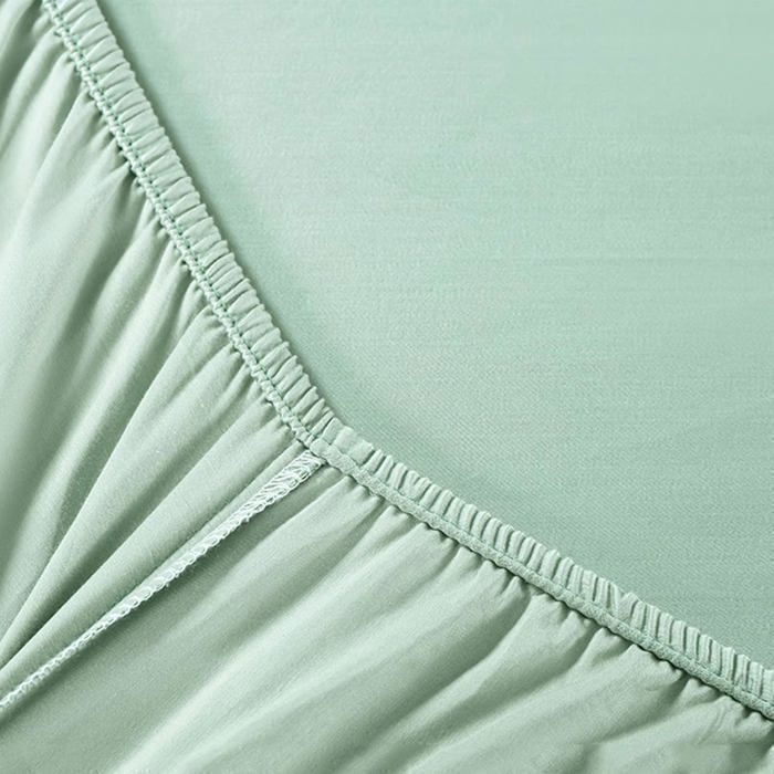 Drap Housse - 160x200 cm - Vert - Antiallergique - Lavable en machine thumbnail 3