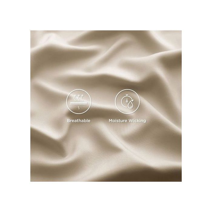 Drap Housse - Beige - Antiallergique - 90x200 cm - Coton Naturel thumbnail 4