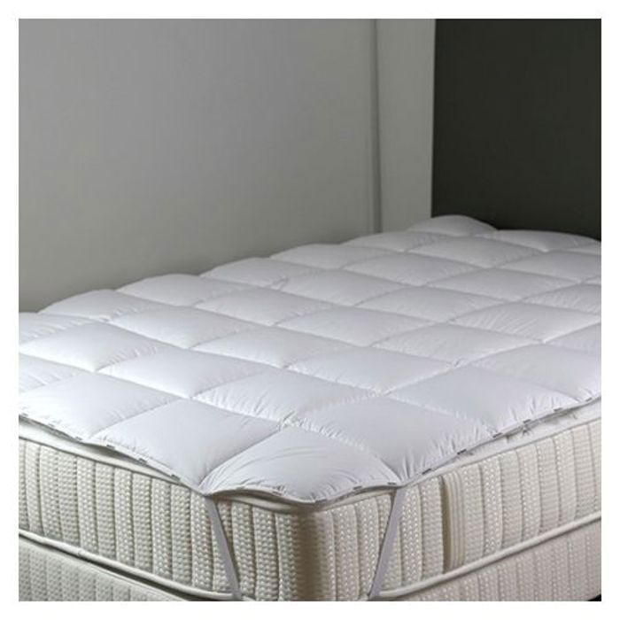 Surmatelas 1 Place - Mousse à mémoire de forme - 100x190cm - Blanc