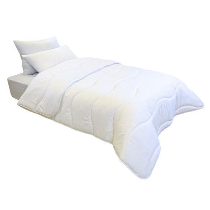 Couette Blanche Microfibre Antiallergique - 1 Place (160x220 cm)