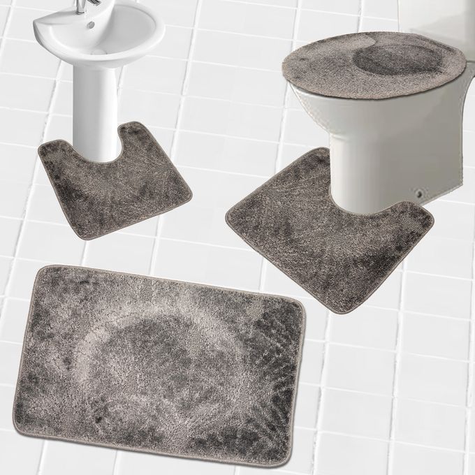 Simple Tapis De Bain 4 Pièce - Gris