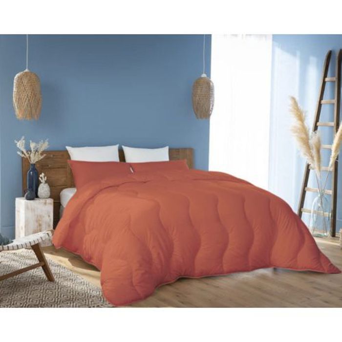 Couette Orange Microfibre Antiallergique 220x240 cm (2Places) +2Taies d’Oreiller Offerts thumbnail 1