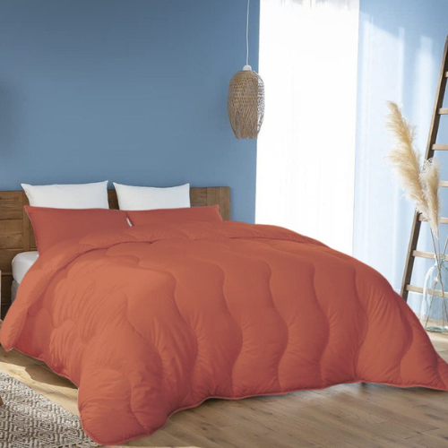 Couette Orange Microfibre Antiallergique 220x240 cm (2Places) +2Taies d’Oreiller Offerts thumbnail 3
