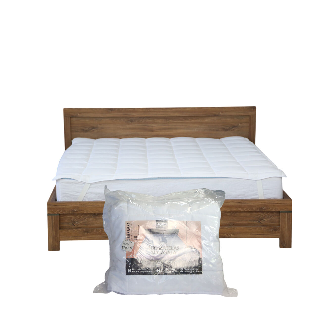 Surmatelas de confort Blanc - 2 Places - (140x190 cm) - Améliorez Votre Confort de Sommeil thumbnail 4