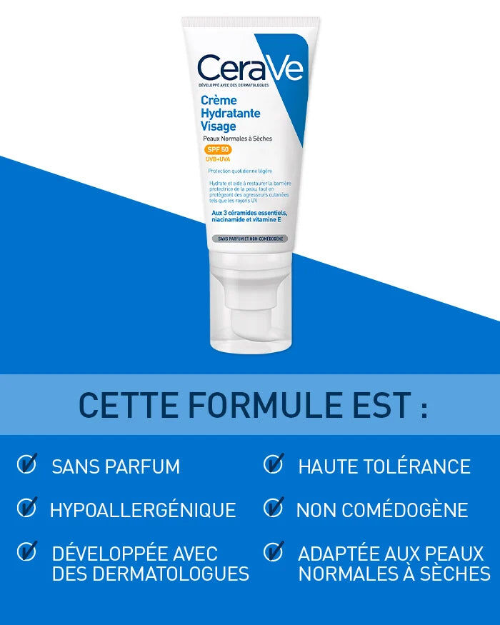 Crème Hydratante Visage SPF50 52ml - Protection Solaire & Hydratation 24h thumbnail 3