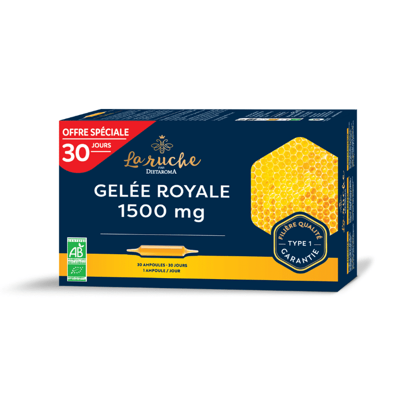 La Ruche Gelée Royale 1500mg 20 Ampoules × 15ml 